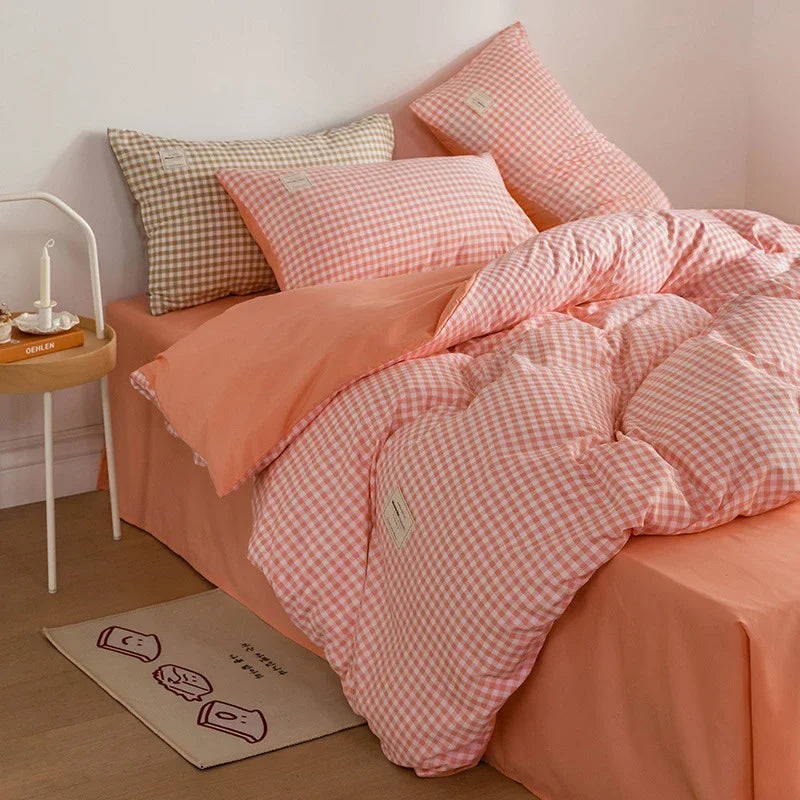 Authentic Japanese Plaid Duvet Cover Set