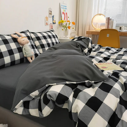 Authentic Japanese Plaid Duvet Cover Set